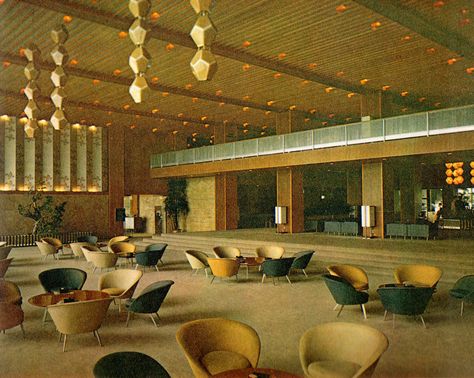 80s Interior, 70s Interior, Retro Interior Design, Vintage Hotels, Mid Century Architecture, Retro Interior, Vintage Interiors, High Society, Brutalism