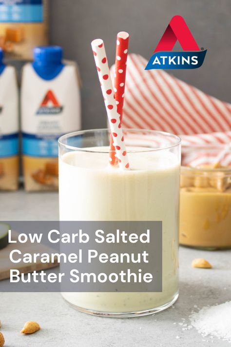 Atkins Protein Shake Recipes, Smoothies Using Atkins Shakes, Atkins Shake Recipe Blenders, Keto Shakes Smoothie Recipes Almond Milk, Atkins Coffee Shake, Salted Caramel Protein Smoothie, Atkins Shakes, Caramel Shake, Ninja Blender Recipes