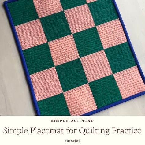 Quilt Place Mats Free Pattern, Easy Quilted Placemats, Easy Placemats To Sew Free Pattern, Quilting Placemats, Sew Placemats, Placemats Diy, Easy Placemats, Simple Quilting, Quilted Placemat Patterns