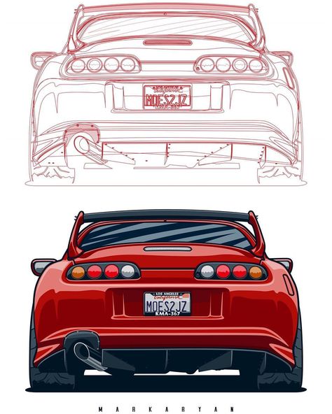 Moe Supra en Instagram: “This is so dope!! Shouts to @oleg_markaryan for the beautiful artwork! #moes2jz #supra #2jz #jza80 #teamtoyo #toyotires #tagtoyo @toyotires” Oleg Markaryan, Supra 2jz, Carros Bmw, Toyota Supra Mk4, Cool Car Drawings, Racing Car Design, Car Artwork, Car Illustration, Japan Cars