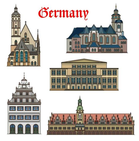 German architecture buildings, Leipzig landmarks German Culture, German Architecture, Game Board, Architecture Building, Board Games, Monument, Vector Free, Cricut, Clip Art