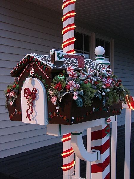 Christmas Mailbox Decorations, Christmas Mailbox Ideas, Creative Mailbox, Mailbox Planter, Custom Mailbox, Christmas Mailbox, Diy Mailbox, Mailbox Ideas, Mailbox Decor