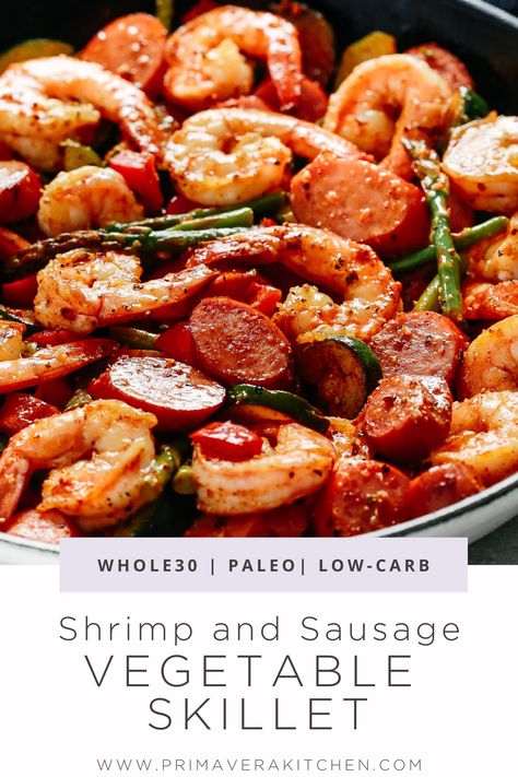 Vegetable Skillet, Quick Meals To Make, Sausage Skillet, Veggie Skillet, Shrimp And Sausage, Sunday Lunches, Gluten Free Lasagna, Gluten Free Meal Plan, Shrimp Sausage