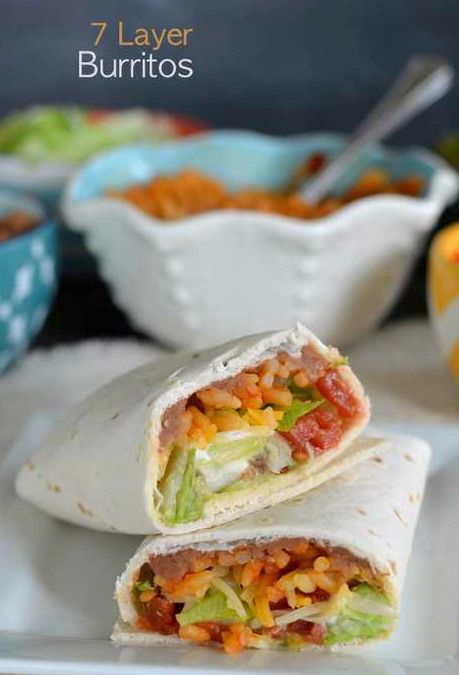 This easy burrito recipe is perfect for getting your kids in the kitchen to help with dinner. Taco Bell 7 Layer Burrito Recipe, 7 Layer Burrito, Easy Burrito Recipe, Vegetarian Kids, Creamy Salsa, Burrito Recipe, Burritos Recipe, 7 Layer, Taco Bell