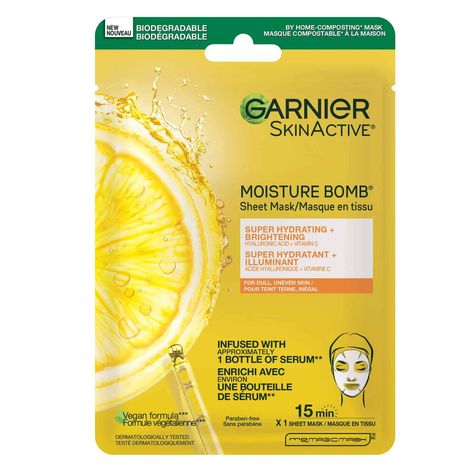 Garnier Face Mask, Vitamin C Face Mask, Vegan Face Mask, Vitamin C Mask, Garnier Skinactive, Hydrating Skin Care, Brightening Face Mask, Makeup Wallpapers, Hydrating Face Mask