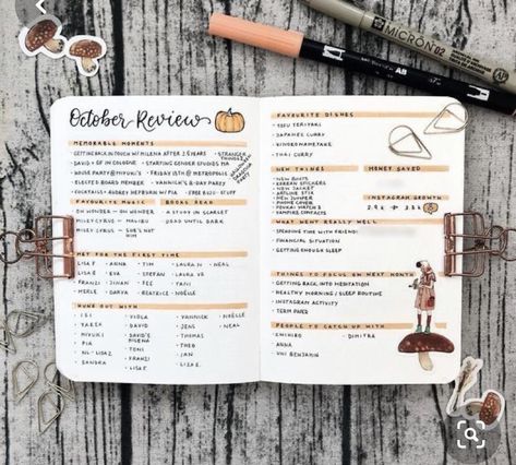 Bullet Journal Reflection, Autumn Bullet Journal, Monthly Bullet Journal Layout, Bullet Journal October, How To Bullet Journal, Bullet Journal Month, Bullet Journal Hacks, Bulletin Journal Ideas, Bullet Journal Ideas