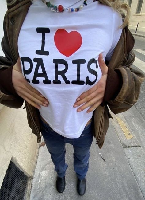 Grace Ivers, Paris Tee, Paris Shirt, Trendy Crop Tops, Love Paris, Baby Crop Top, Paris Aesthetic, I Love Paris