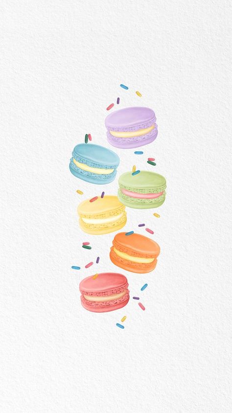 Cute macaron white iPhone wallpaper | premium image by rawpixel.com / Tang Macaron Wallpaper, White Iphone Wallpaper, Aesthetic Cute Wallpaper, Wallpaper Aesthetic Cute, Cute Iphone Wallpaper, Wallpapers 2023, Cute Wallpaper Iphone, Animated Food, Iphone Wallpaper Cute