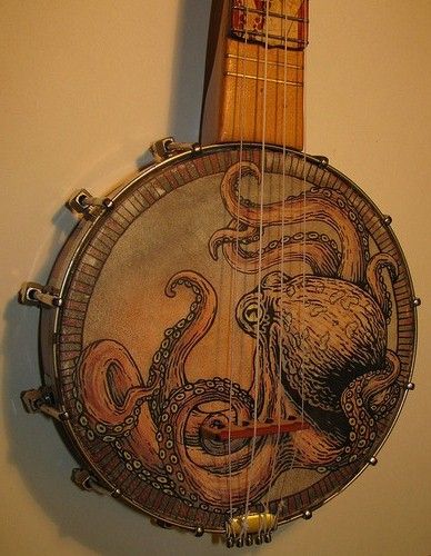 Well aren't you the coolest thing ever..... Drumbot Brian, Banjo Art, Banjo Ukulele, Instruments Art, Electric Guitar Design, Box Guitar, Musical Art, Guitar Art, Guitar Design