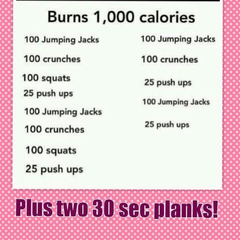 I just might split this in half and do some in the morning & some in the evening :) 100 Calories Workout, Burn 1000 Calories Workout, Calories Workout, 1000 Calorie Diets, 1000 Calorie Workout, Burn 1000 Calories, 1000 Calorie, Calorie Workout, Burning Calories