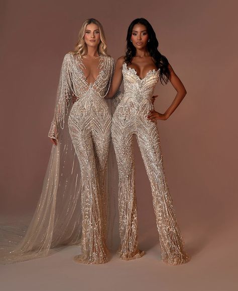 Bridal Jumpsuit The Bride, Formal Gala Dress, Lace Pants Outfit, Albina Dyla, Wedding Jumpsuits, Bridal 2023, Estilo Kim Kardashian, Debut Gowns, Bridal Bodysuit