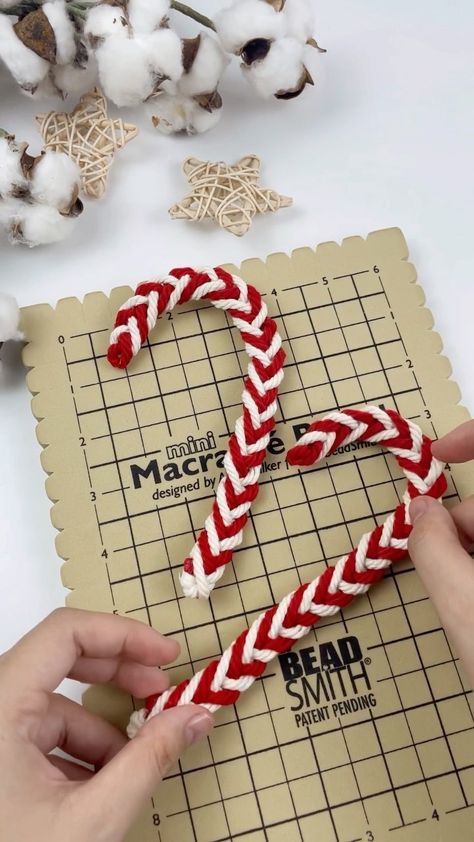 Macrame Candy Cane Tutorial, Macrame Candy Cane, Macrame Projects, Christmas Candy Cane, Christmas Candy, Happy Monday, Content Creator, Candy Cane, White Color