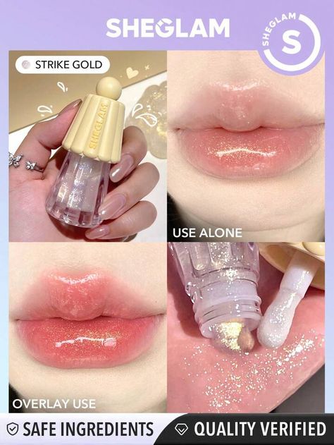 Winter Y2k, Shiny Lips, Gold Lips, Gold Makeup, Gold Collar, Party Makeup, Lip Oil, Lip Moisturizer, Holiday Sales