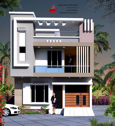 Simple House Exterior Design, Nada Yoga, 10 Marla House Plan, Front Building Design, Morden House, Small House Design Architecture, Balcony Wall, 20x40 House Plans, Little House Plans