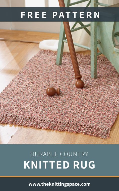 Knitting A Rug, Knitted Rug Pattern, Knitted Items That Sell, Rug Knitting Pattern, Knitting Household Items, Selling Knitted Items, Home Knitting Projects, Knit Household Items, Home Decor Knitting