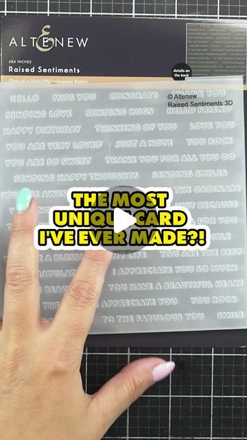 AltenewㅣPapercrafting & Coloring Essentials on Instagram: "Say goodbye to flat sentiments with this UNIQUE card idea! 👋

Introducing our revolutionary Raised Sentiments 3D Embossing Folder! This isn't your ordinary embossing folder – it adds incredible dimension and texture to your favorite sentiments.

Imagine popping "thank you," "happy birthday," or "congratulations" right off your card! 🤯

Should we release more embossed sentiments? Comment which sentiments we should make embossing folders on!

#altenew #cardmaking #cardmakingideas #handmadecards #cardmakersofinstagram #cardmakinghobby #embossingfolder #embossing" Thank You Happy Birthday, Sending Hugs, Embossing Folders, Unique Cards, Beautiful Heart, Happy Thoughts, Embossing Folder, Card Maker, Say Goodbye