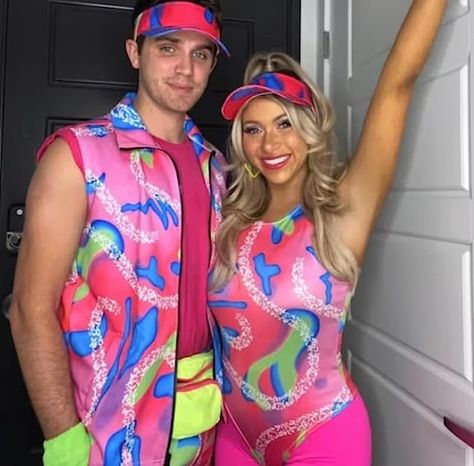 Barbie Bodysuit Outfit, Barbie Leotard Bodysuit, Malibu Barbie Halloween Costume, Barbie Couple Costume, 90s Party Outfit Costume Ideas, 90 Theme Outfit, Barbie Birthday Party Outfit, Malibu Barbie Costume, 80s Barbie Costume