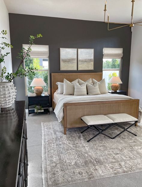 Silver Fringed Medallion 8' x 10' … curated on LTK Gray Wall Master Bedrooms Decor, Bedroom Main Wall Ideas, Urbane Bronze Bedroom Accent Wall, Sherwin Williams Master Bed Colors, Master Bedrooms Decor Gray, Urbane Bronze Accent Wall, Gray Master Bedrooms Decor, Bedroom Grey Furniture, Urbane Bronze Bedroom