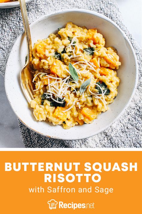 60 mins. · Serves 4 · This side dish combines the delicious fall ingredients of butternut squash and sage into one amazing dish. Try this Butternut Squash Risotto with Saffron and Sage recipe now! Fall Ingredients, Butternut Squash And Sage, Sage Risotto, Butternut Squash Sage, Sage Recipes, Squash Risotto, Butternut Squash Risotto, Fall Recipe, Herbs And Spices