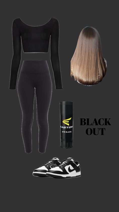 Blackout Outfit, Sports Style, Outfit Idea, Outfit Ideas, Football, Energy, Sports, Black, American Football