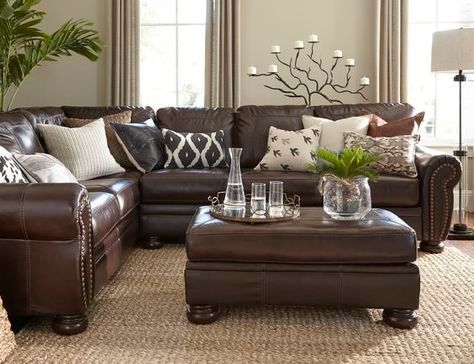 chocolate brown couch wall color - Google Search Colour Sofa, Leather Sofa Decor, Leather Couch Living Room Decor, Brown Leather Couch Living Room, Sofa Kulit, Brown Furniture Living Room, Brown Sofa Living Room, Leather Couches Living Room, Brown Living Room Decor