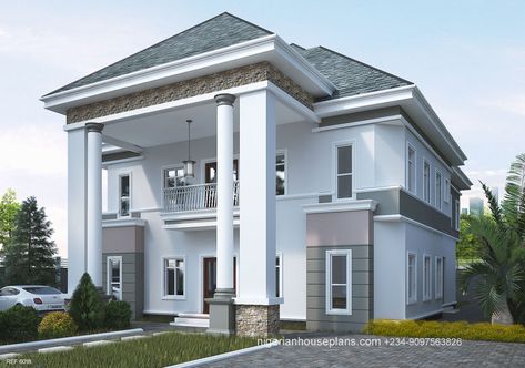 6 bedroom duplex (Ref 6018) – NigerianHousePlans Nigerian House Plans, Guest Wc, Plan Architecture, Family Living Room, House Plans Mansion, Modern Small House Design, Duplex Design, Best Modern House Design, Modern Entrance