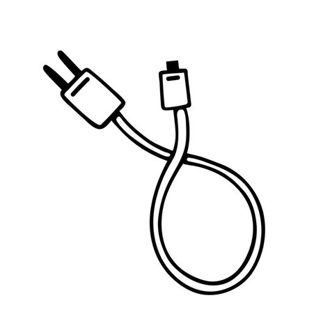 Charger Drawing, Charger Art, Journal Inspiration Writing, Outline Illustration, Tablet Computer, Background Aesthetic, Iphone Charger, Aesthetic Travel, Best Iphone