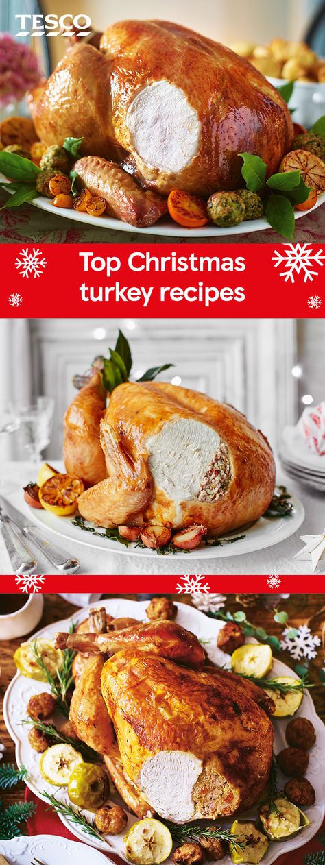 Dinner Ideas Turkey, Citrus Herb Roasted Turkey, Stuffing Ideas, Christmas Turkey Recipes, Best Thanksgiving Turkey Recipe, Herb Roasted Turkey, British Foods, Christmas Turkey, Tesco Real Food