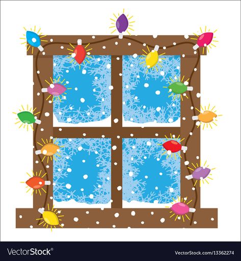 Christmas Lights Arch, Window Decoration Christmas, Window Clipart, Christmas Information, Window Mural, Arch Window, Christmas Lights Garland, Window Crafts, Christmas Candle Decorations