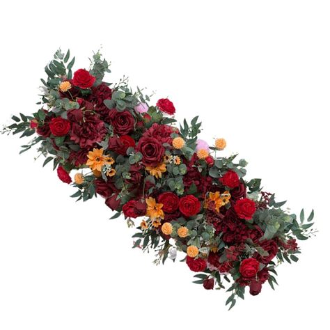 🍁 Fall in love with our 50cm floral arrangements featuring burgundy, burnt orange, and rich red roses, perfectly accented by lush greenery. Imagine these elegant florals bringing your autumn wedding dreams to life. Here's how you can design a breathtaking wedding with these stunning arrangements: 1. Ceremony Arch: Frame your vows with a luxurious floral arch, showcasing our fall arrangements, creating a picture-perfect moment. 2. Reception Tables: Elevate your reception with our 50cm center... Red Flowers Png, Wedding Illustration Card, Wedding Cake Display, Window Table, Arch Frame, Rose Flower Arrangements, Artificial Peony, Flower Wall Wedding, Reception Tables