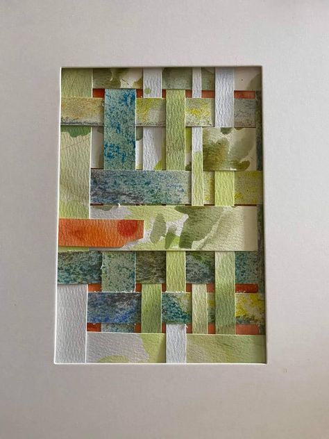 Abstract Fabric Collage, Watercolor Collage Art, Textured Illustration, Mixed Media Art Projects, Collage Art Projects, Paper Collage Art, Color Collage, Paper Weaving, Collage Art Mixed Media