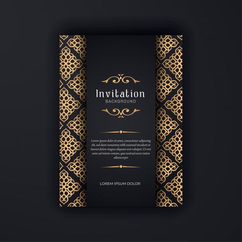 Gold ornamental wedding invitation templ... | Premium Vector #Freepik #vector #background #banner #pattern #flower Premium Invitation Design, Banner Art, Invitation Background, Actress Images, Poster Drawing, Graphic Designing, Pattern Flower, Property Marketing, Project Design