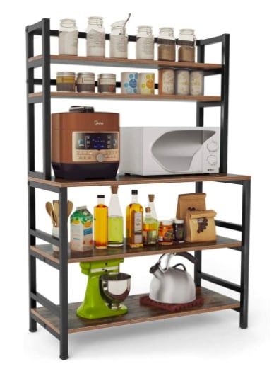 If You Have a Tiny Kitchen, These 15 Space-Saving Products From Amazon Will Change Your Life Kitchen Bakers Rack, Kitchen Utility Cart, Wine Board, Organiser Cucina, Microwave Stand, Kitchen Utility, Desain Pantry, Spice Rack Organiser, Kitchen Storage Shelves