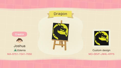 Animal Crossing Dragon Design, Acnh Dragon Design, Acnh Dragon, Acnh Flags, Acnh Art, Flag Code, Flag Game, Animal Crossing 3ds, Animals Crossing