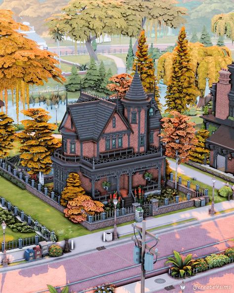 I built a Gothic Victorian House for the Cozy Fall Save File in @thesims 🍂 #EAPartner This build has one master bedroom and one double bedroom for kids. 📺 Speedbuild out! I really hope you like it! Wish you all a great weekend ahead 🤍 See you in my next post! #thesims #ts4 #thesims4 #sims4savefile #sims4builds Sims 2 Cemetery, Gothic Sims 4 House, Sims 4 Gothic House, Sims 4 Victorian House, Gothic House Plans, Gothic Victorian House, Bedroom For Kids, Sims 4 Builds, Goth Houses