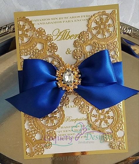 15ñera Invitations, Royal Blue Sweet 16 Invitations, Royal Themed Wedding, Royal Blue And Gold Quinceanera, Quinceñera Invitations, Dream Quinceanera, Quince Planning, 15 Invitations, Royal Blue Wedding Invitations