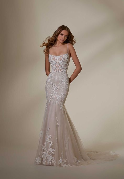 Miley Wedding Dress Fit N Flare Wedding Dress, Mori Lee Wedding Dress, Mikaella Bridal, Narrow Waist, Sincerity Bridal, Lace Beading, Mori Lee, Allure Bridal, Wedding Gowns Lace