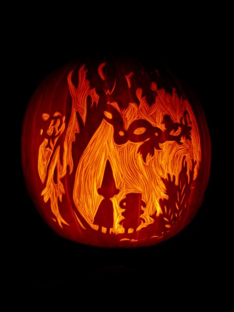 This Is Fine Pumpkin Carving, Otgw Pumpkin Carving, Over The Garden Wall Pumpkin, Ghost Pumpkin Carving, Pumpkin Etching, Painting Ideas Pumpkin, Creative Pumpkin Painting Ideas, Halloween Pumpkin Crafts, Warren Lotas