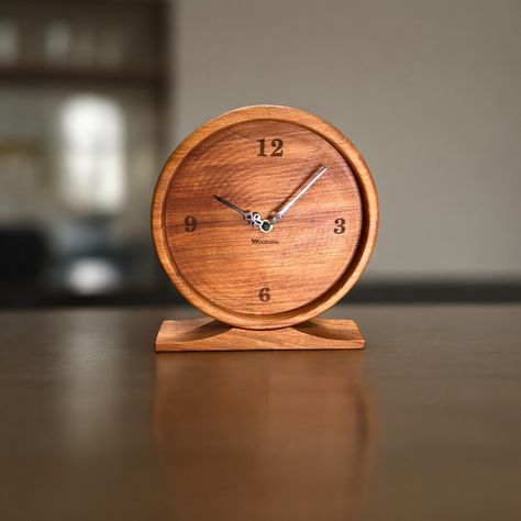 Title:Handmade Wooden Table Clock - Decorative Desk Clock for Home & Office, Perfect Gift Welcome to our store! Discover our handcrafted wooden table clocks, perfect for office or home decor. Ideal as a gift for friends, housewarming, married couples, and weddings. Please visit our store for different models You can use our handcrafted table clocks as decoration in your office or home. It can be used as a gift to your office friend. Housewarming gift. Gift for married couples. Wedding gift.  Pro Wooden Clock Plans, Wood Clock Design, Married Couple Gifts, Table Clocks, Wood Shop Projects, Married Couples, Wooden Wall Clock, Wood Clocks, Wooden Lamp