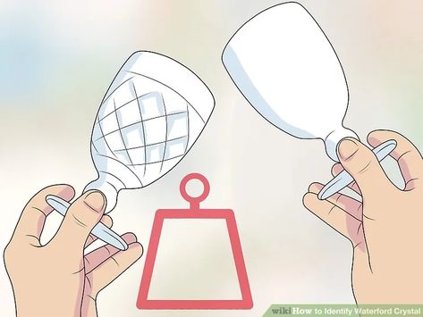 3 Ways to Identify Waterford Crystal - wikiHow Vintage Crystal Glassware Antiques, Waterford Crystal Patterns, Crystal Glassware Antiques, Waterford Ireland, Vintage Glassware Antiques, Crystal Goblets, Crystal Pattern, Crystal Stemware, Crystal Glassware