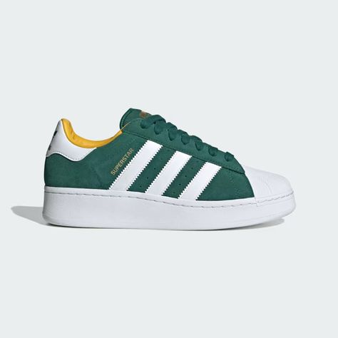 adidas Superstar XLG Shoes - Green | Unisex Lifestyle | adidas US American Football Shoes, 70s Basketball, Superstar Shoes, Adidas Shoes Superstar, Boost Shoes, Superstars Shoes, Shoes Green, Football Shoes, Mens Fashion Casual Outfits