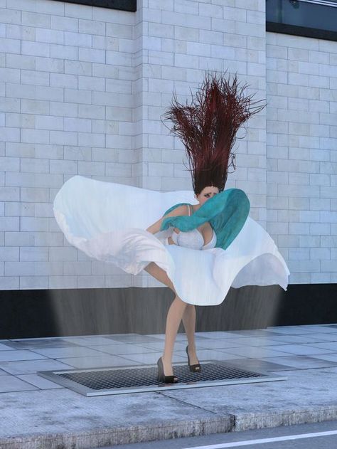 25 Dresses Fly On Windy Days - Wow Gallery Windy Girl, Kate Middleton Skirt, Wind Drawing, Anime Skirts, Windy Skirts, Wind Skirt, Dress Wind, Pleated Flare Skirt, Poofy Dress