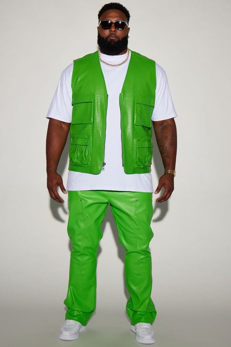 Sonic Human, Male Attire, Male Outfits, Cartoon Pictures, Street Style Outfits Men, Green Outfit, Crocodile Leather, Men Fashion Casual Outfits, Leather Vest