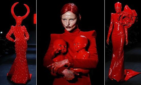 Hu Shegang's Chinese Fashion Week show was the stuff of nightmares Satanic Fashion, China Fashion Week, Speculative Design, Tim Walker, Chinese Fashion, Living Dolls, Model Face, Model Look, Cover Model