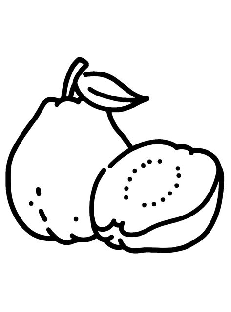 Guava - Lol Coloring Pages Guava Coloring Page, Guava Pictures, Guava Drawing, Guava Fruit, Guavas, Pinterest Images, Clipart Black And White, Coloring Pages, Clip Art