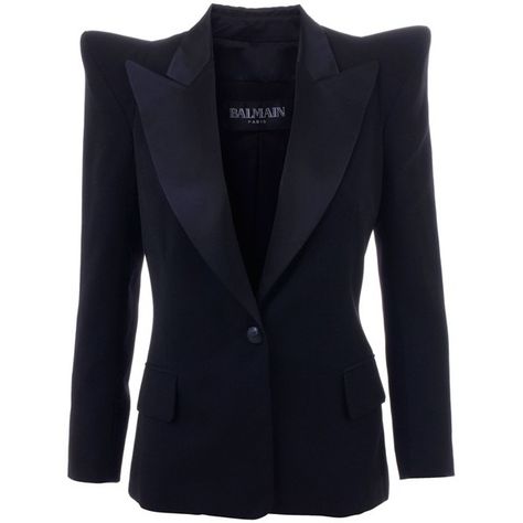 Balmain Angular Power Shoulder Jacket found on Polyvore Shoulder Pads Fashion, 80s Stuff, Balmain Blazer, 2012 Fashion, Perfect Jacket, Stylish Dresses For Girls, Dope Fashion, Fashion Victim, Fashion Images