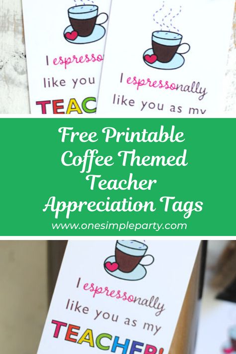 Teacher Appreciation Coffee, Coffee Gift Tags Free Printable, Tea Riffic Teacher Printable Free, Coffee Teacher Appreciation Tags, Teacher Appreciation Coffee Gift Card, Teacher Coffee Gifts, Teacher Appreciation Diy, Coffee Printables, Teacher Treats