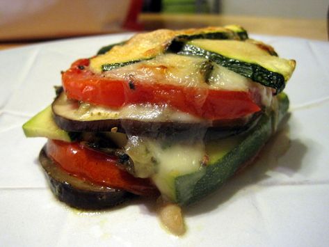 Eggplant, Zucchini, & Tomato Stacks | Just the Tip Zucchini Stacks, Eggplant Zucchini, Zucchini Tomato, Summer Veggies, Parmesan Cheese, Shallots, Fresh Herbs, Eggplant, Parmesan