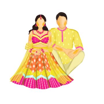 Haldi Animated Couple, Haldi Illustration Couple, Indian Bride Groom Illustration, Haldi Caricature Couple, Haldi Cartoon Bride, Haldi Couple Illustration, Haldi Ceremony Illustration, Indian Wedding Couple Cartoon, Indian Bride And Groom Illustration