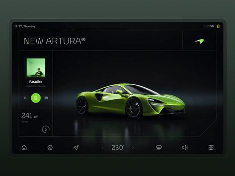 Car Ui Design, Mclaren Artura, Car App, Car Ui, Ui Ux App, Car Game, Game Gui, 4k Wallpaper For Mobile, Tv App